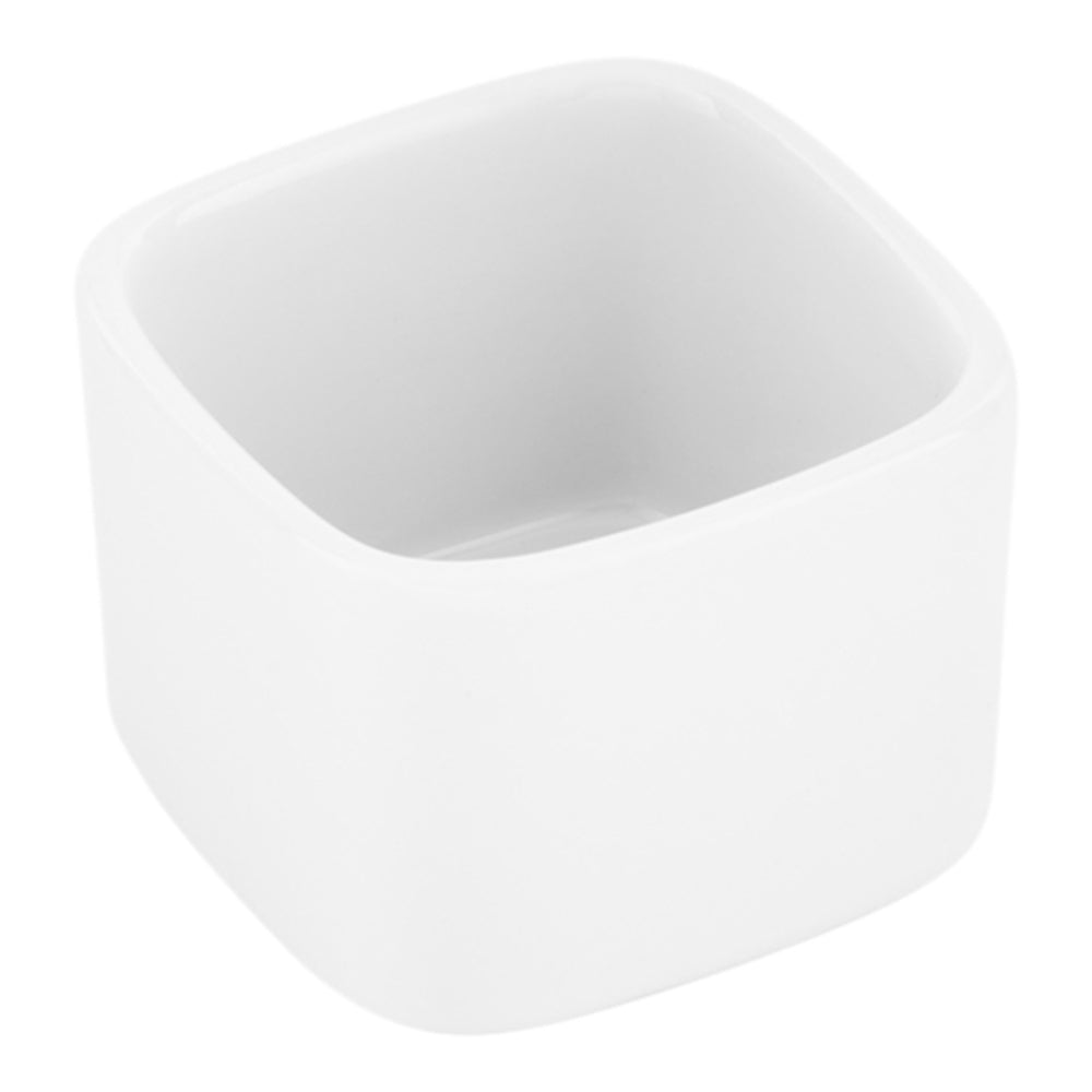 Chef 101 5 oz Square White Porcelain Medium Quadratto Cup - 2 1/4" x 2 1/4" x 2" - 10 count box