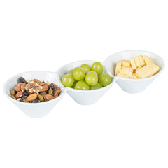 Chef 101 18 oz Round White Porcelain Modern Bowl Set - 13 1/2