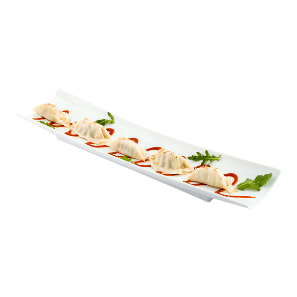 Chef 101 Shinto Rectangle White Porcelain Plate - 17" x 4" x 1 3/4" - 1 count box