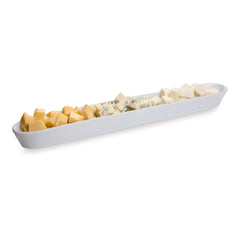 Chef 101 Siluro 10 oz White Porcelain Olive Plate - 12