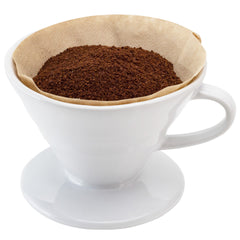 Restpresso 10 oz White Ceramic Coffee Dripper - 4 3/4