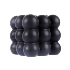 Table Art Black Ceramic Bubble Cube Vase - 4 1/2'' x 4 1/2'' x 4 1/4'' - 1 count box