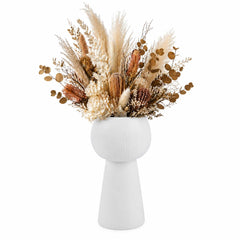 Table Art White Ceramic Pedestal Vase - 3 1/2'' x 3 1/2'' x 6 1/2'' - 1 count box