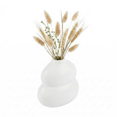 Table Art White Ceramic Gourd Vase - 6 1/2'' x 4'' x 7'' - 1 count box