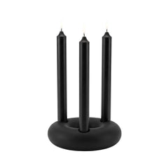 Table Art Black Ceramic Ring Vase - 6'' x 6'' x 1 3/4'' - 1 count box