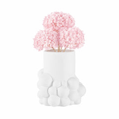 Table Art White Ceramic Cylinder Bubble Vase - 6'' x 5 3/4'' x 6 1/2'' - 1 count box