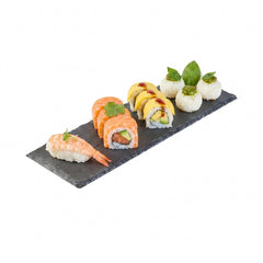 Stone Tek Rectangle Black Slate Serving Tray - 11 3/4