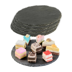Stone Tek Round Black Slate Serving Plate - 7 3/4