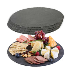 Stone Tek Round Black Slate Serving Tray - 11 3/4