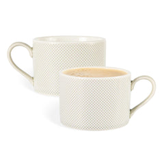German Standard 8 oz Gray Mesh Embossed Porcelain Coffee Cup - 4 1/2