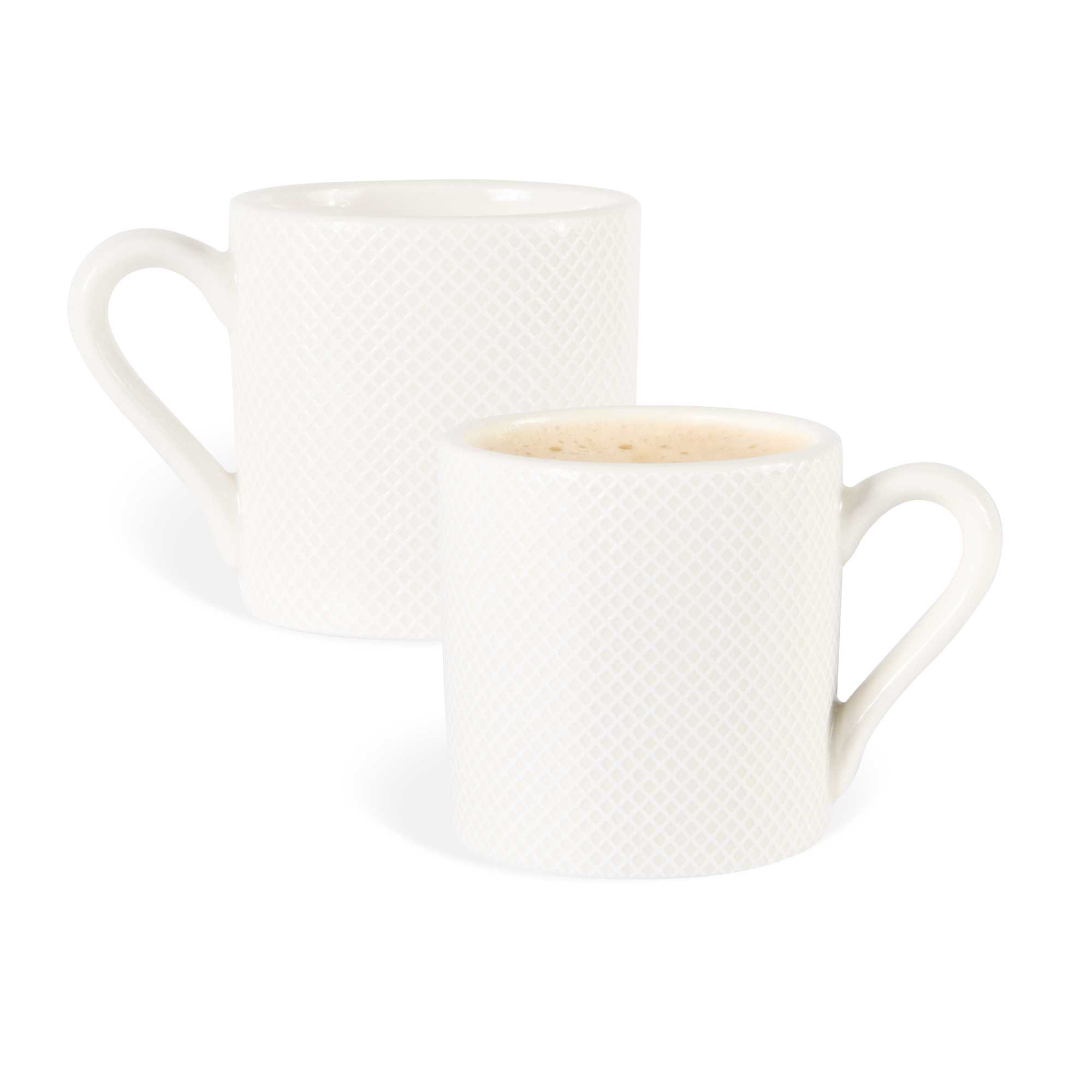 German Standard 3 oz Beige Mesh Embossed Porcelain Espresso Cup - 3 1/4" x 2 1/4" x 2 1/4" - 4 count box