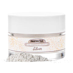 Pastry Tek 5g Silver Edible Luster Dust - Food Grade - 100 count box