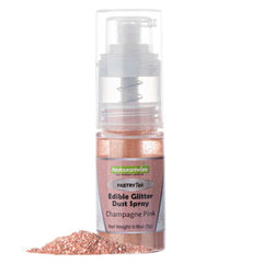 Pastry Tek 5g Champagne Pink Edible Glitter Dust Spray - 100 count box