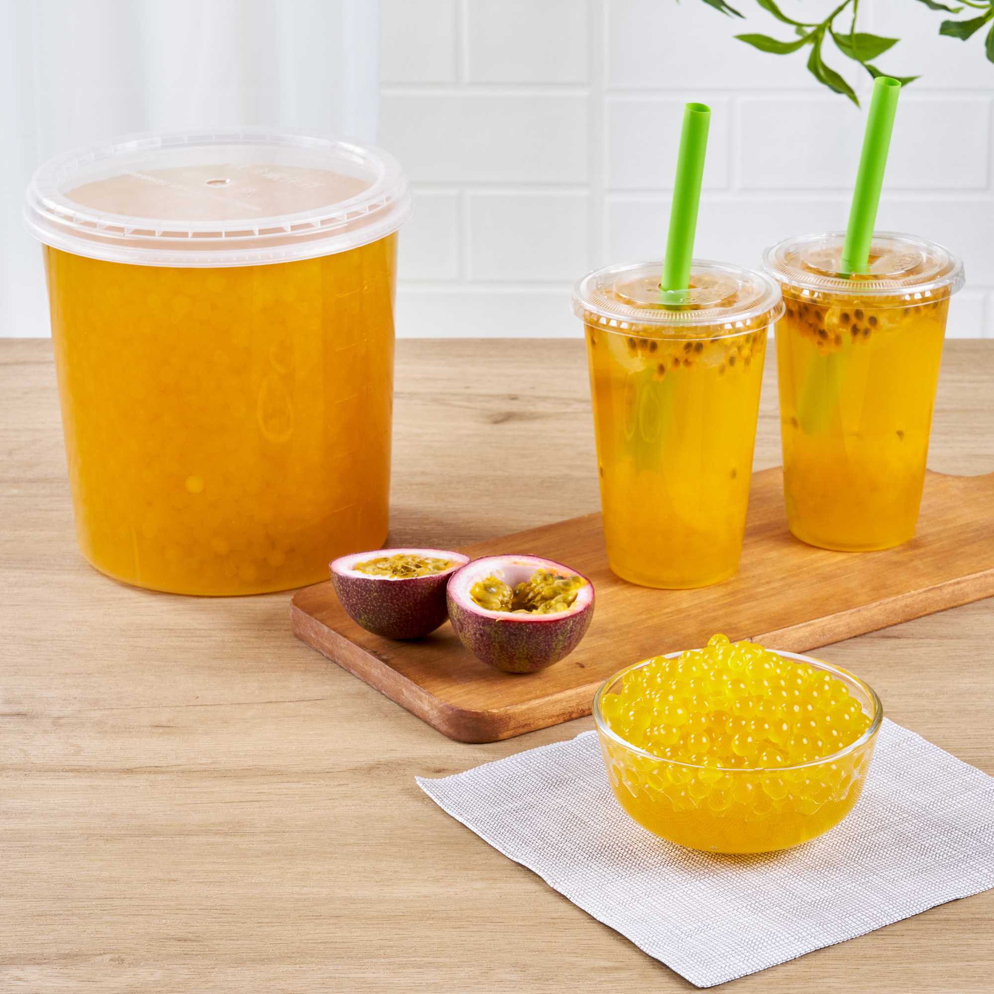 Tea Tek 7 lb Popping Boba - Passion Fruit - 1 count box