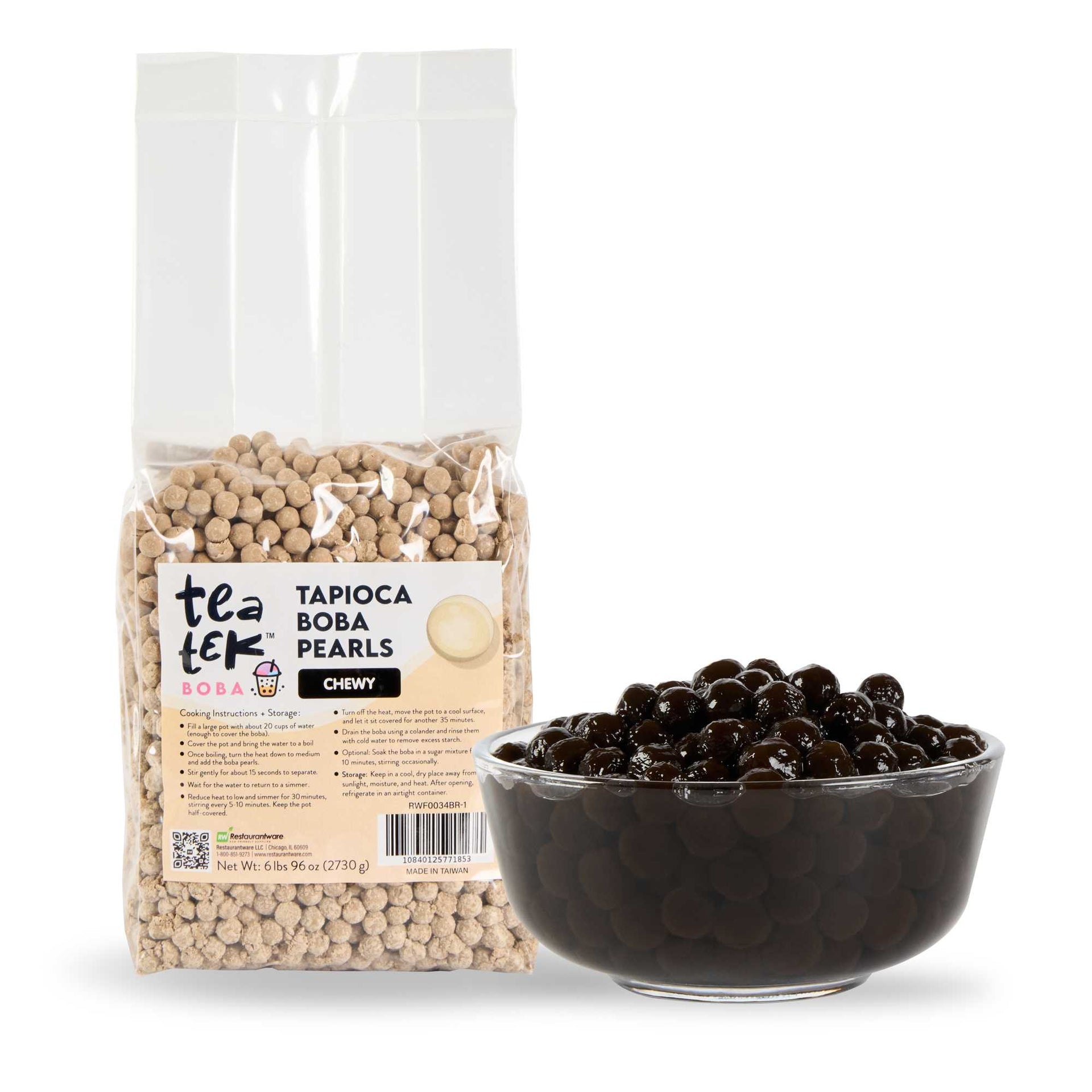 Tea Tek 6 lb Tapioca Boba Pearls - Chewy - 1 count box