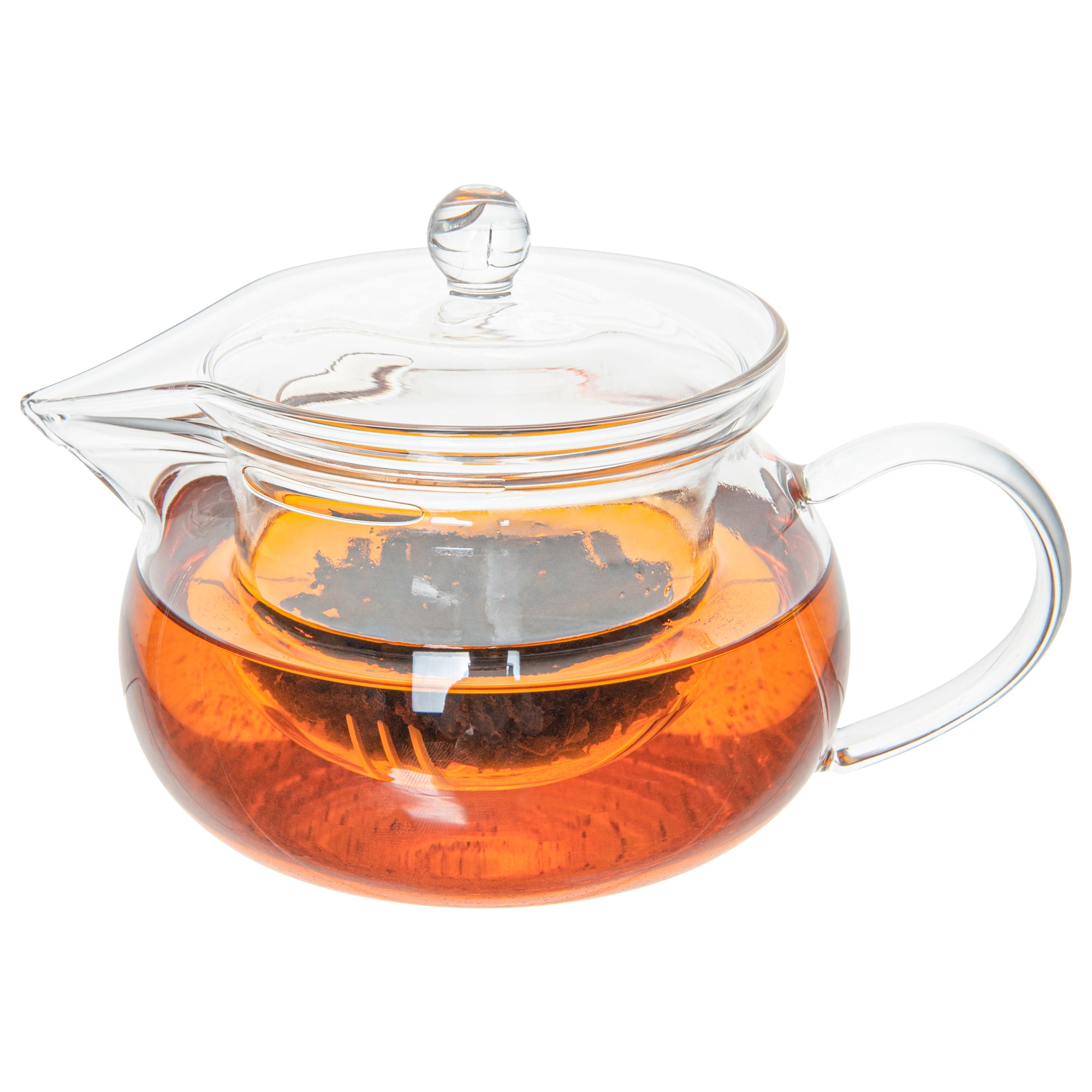 Forma Professional 17 oz Round Glass Teapot - Double Wall - 5 1/4" x 5 1/4" x 5" - 1 count box