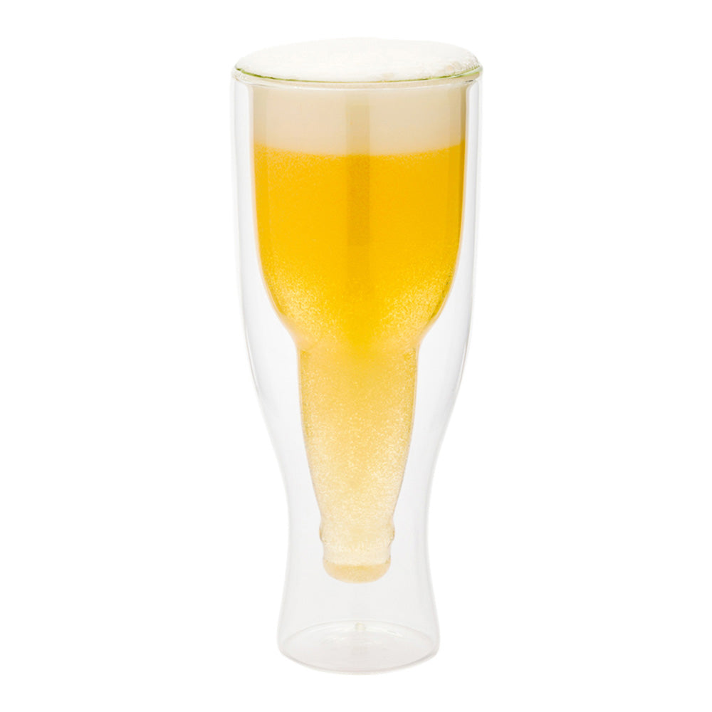 Forma Professional 9 oz Round Pilsner Beer Glass - Double Wall - 3" x 3" x 7" - 10 count box