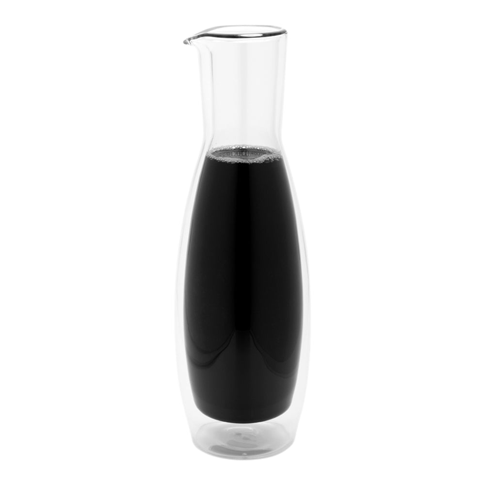 Forma Professional 30 oz Round Glass Wine and Water Carafe - Double Wall - 4" x 4" x 11 1/2" - 1 count box
