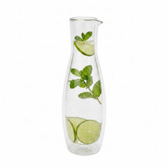 Forma Professional 30 oz Round Glass Wine and Water Carafe - Double Wall - 4