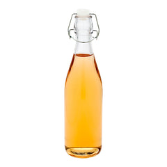 Vetri 17 oz Round Glass Nostalgic Bottle - Swing Top - 2 3/4