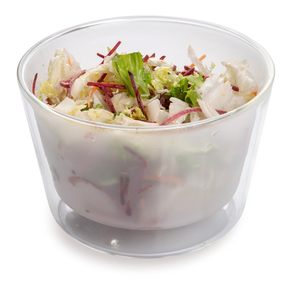 Forma Professional 25 oz Round Frosted Glass Lufthansa Bowl - Double Wall, Deep - 5 1/2" x 5 1/2" x 3 1/2" - 10 count box