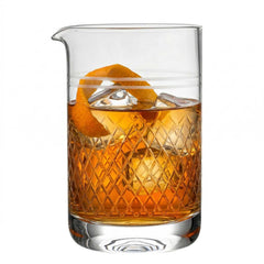 Bar Lux 30 oz Cocktail Mixing Glass - Diamond Cut Pattern, Hand-Blown, Crystal - 4 1/2