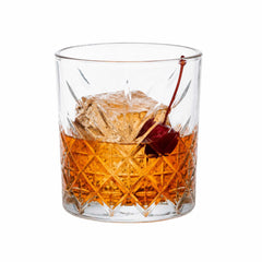 Timeless 12 oz Double Old Fashioned Glass - Etched - 3 1/4