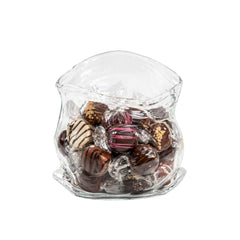 Vetri 8 oz Round Clear Glass Unzipped Bag Bowl - 3 1/4