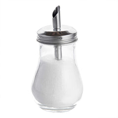 Chef 101 6 oz Glass Sauce / Sugar Pourer - with Spout Lid - 2 3/4