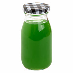 French Countryside 6 oz Glass Bottle - with Black Plaid Lid - 2 1/4