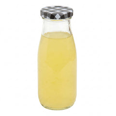French Countryside 11 oz Glass Bottle - with Black Plaid Lid - 2 1/2