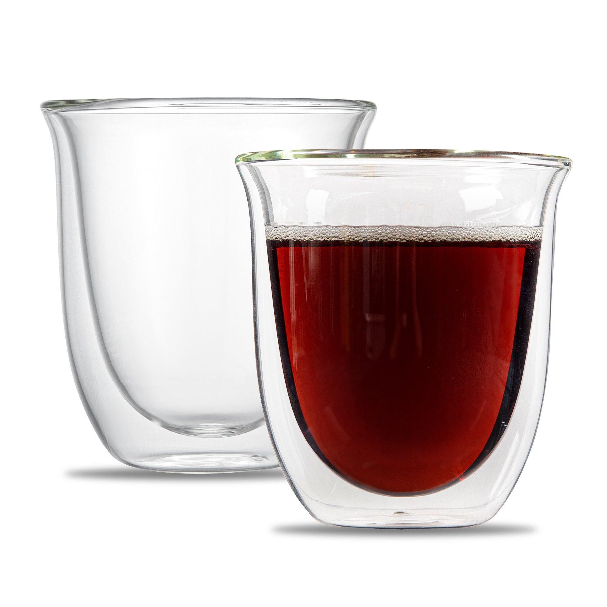 Forma Professional 7 oz Glass Coffee Cup - Double Wall, Borosilicate - 3 1/2'' x 3 1/2'' x 3 3/4'' - 12 count box