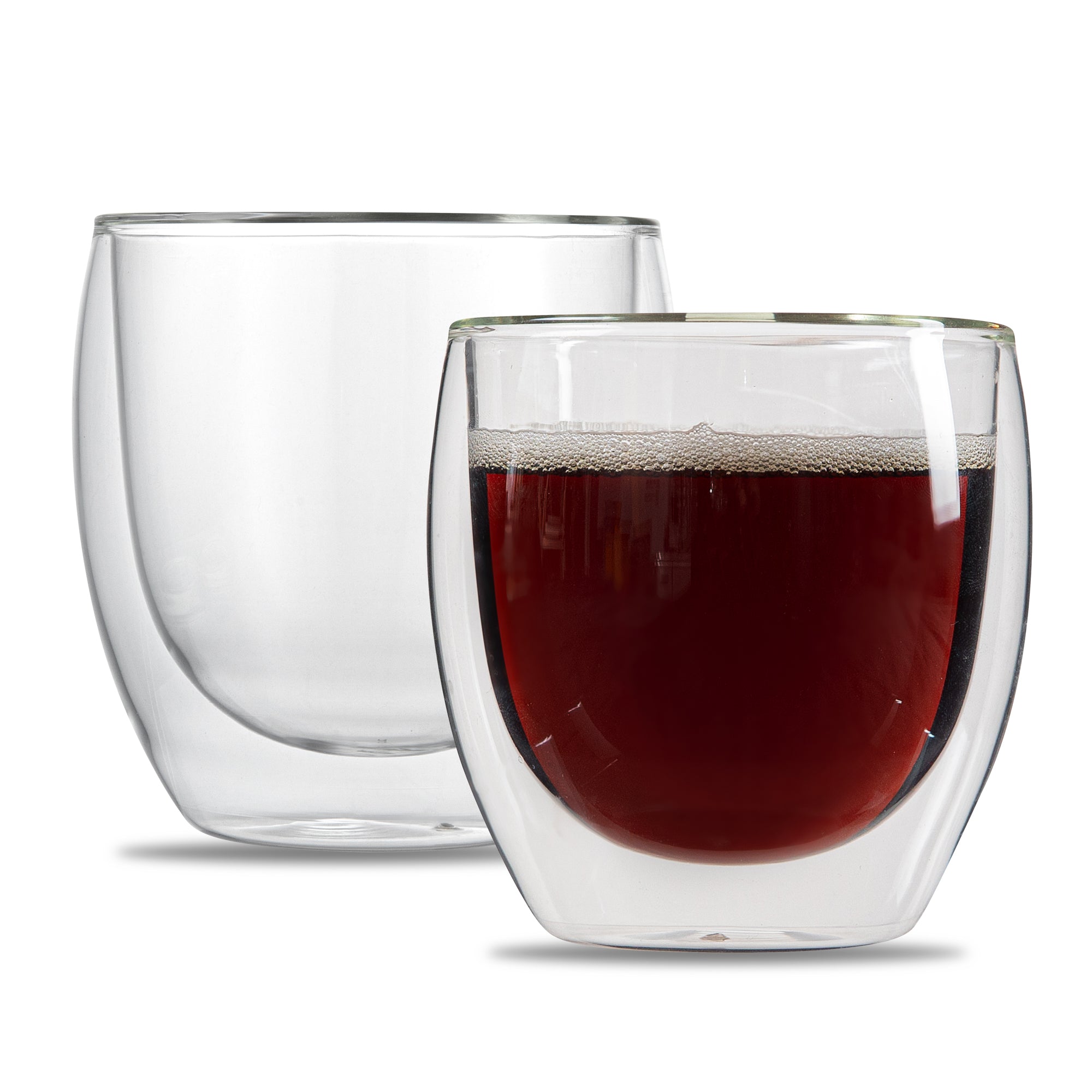 Forma Professional 8 oz Coffee Cup - Double Wall, Borosilicate - 3 1/4'' x 3 1/4'' x 3 1/2'' - 12 count box