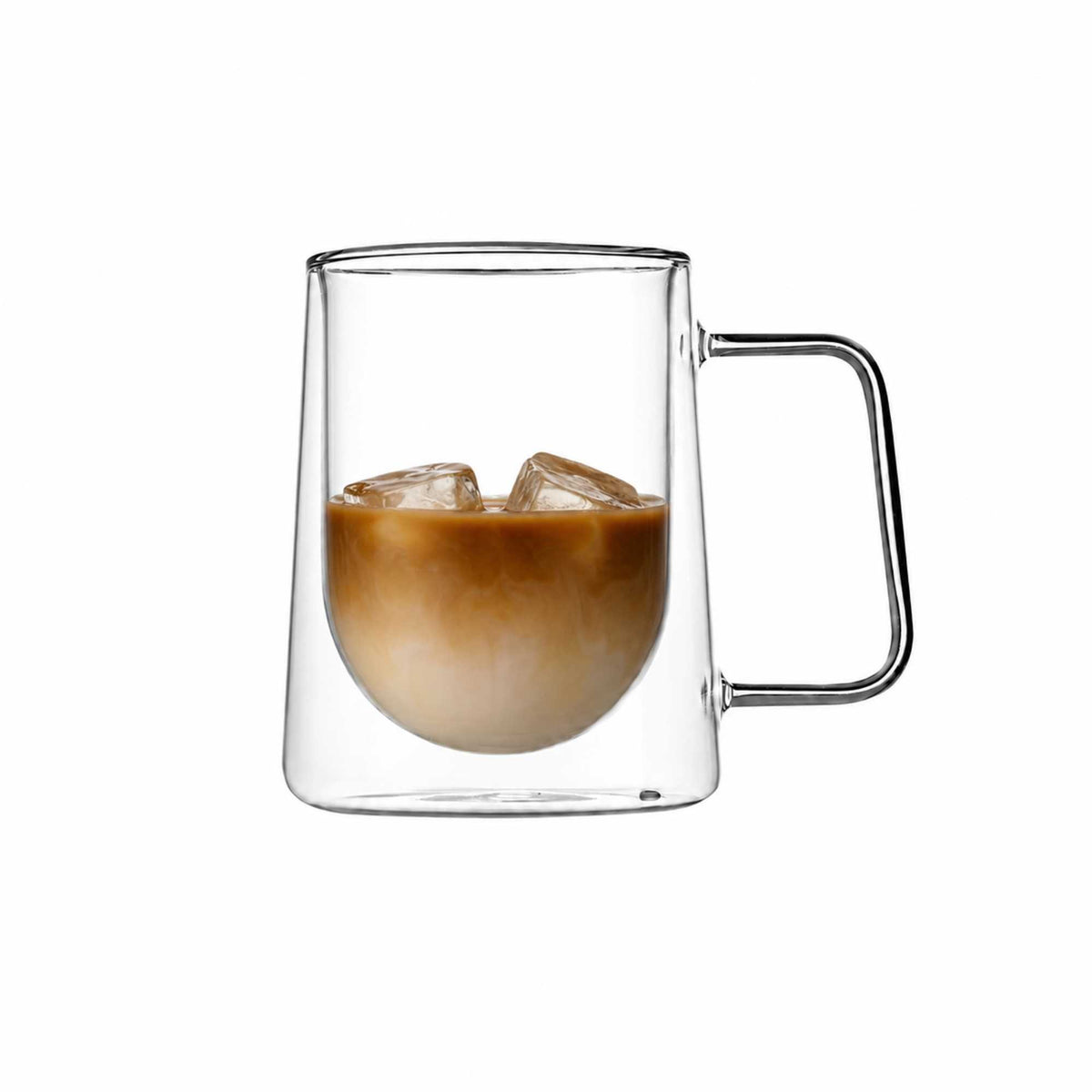 Forma Professional 10 oz Glass Coffee Mug - Double Wall, Borosilicate, with Handle - 3'' x 3'' x 4 1/4'' - 12 count box
