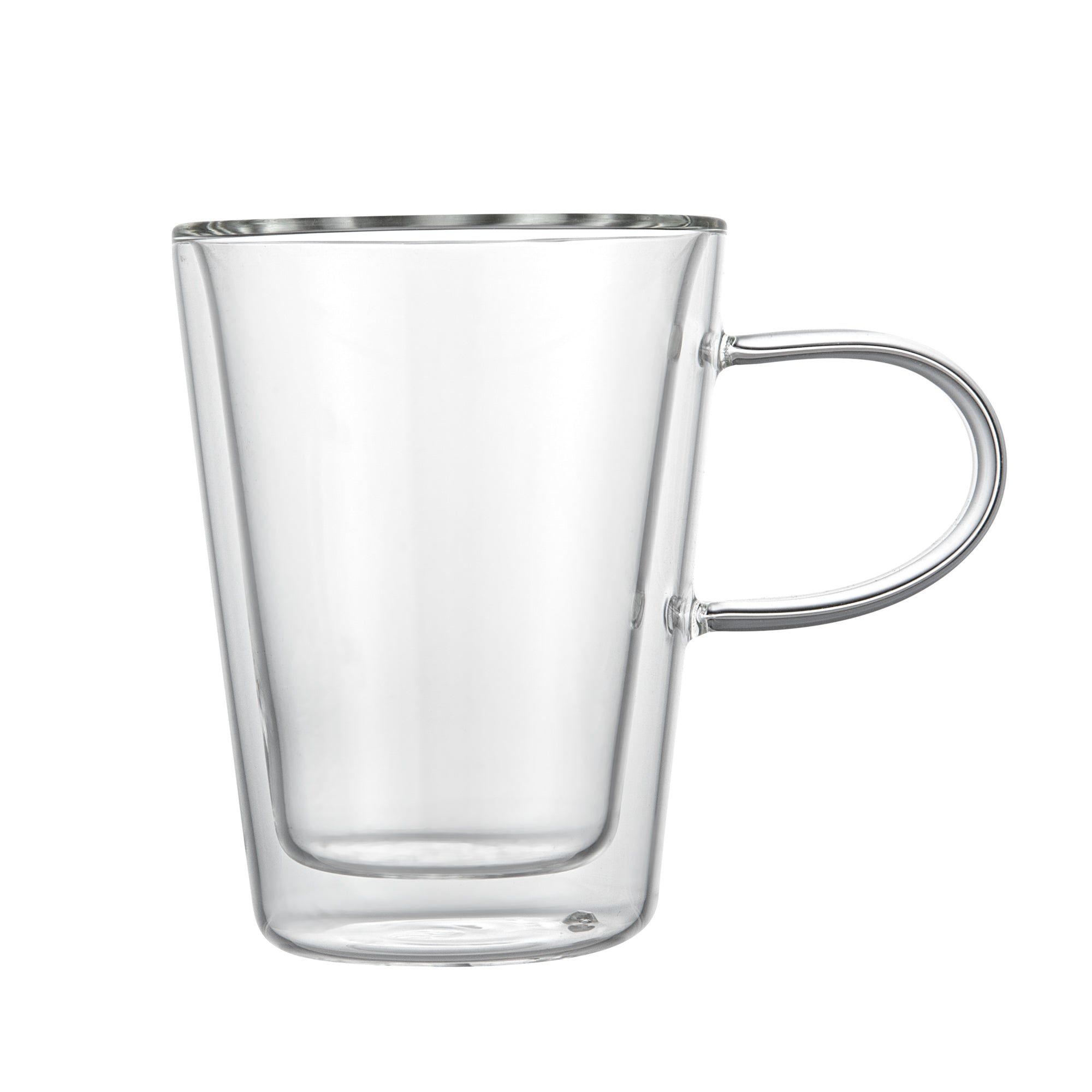 Forma Professional 5 oz Glass Mug - Double Wall, Borosilicate, with Handle - 2 3/4" x 2 3/4" x 3 3/4" - 12 count box