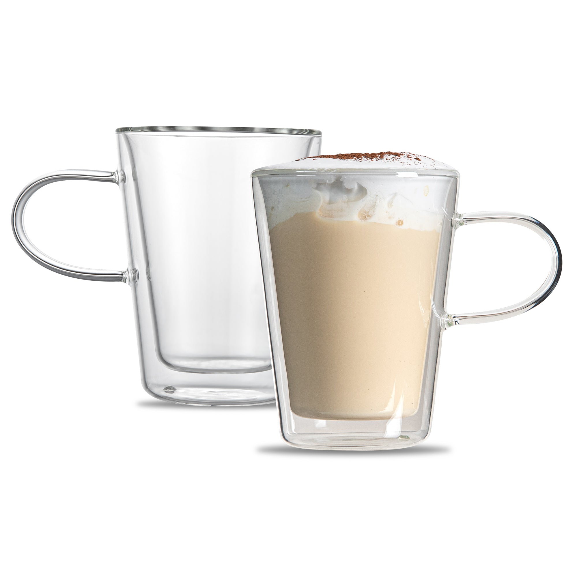 Forma Professional 5 oz Glass Mug - Double Wall, Borosilicate, with Handle - 2 3/4" x 2 3/4" x 3 3/4" - 12 count box