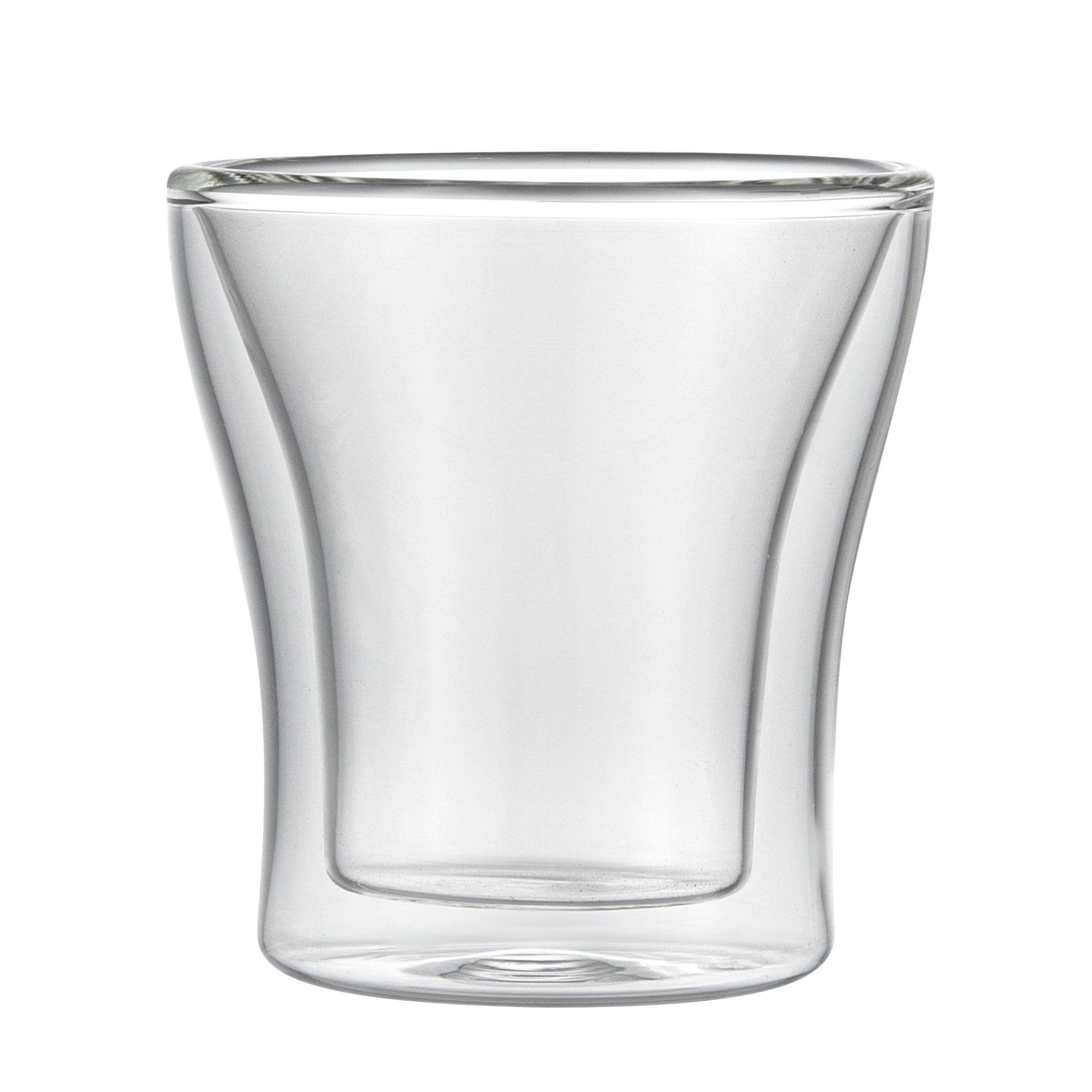 Forma Professional 3 oz Shot Glass / Espresso Cup - Double Wall, Borosilicate - 2 3/4'' x 2 3/4'' x 2 3/4'' - 12 count box