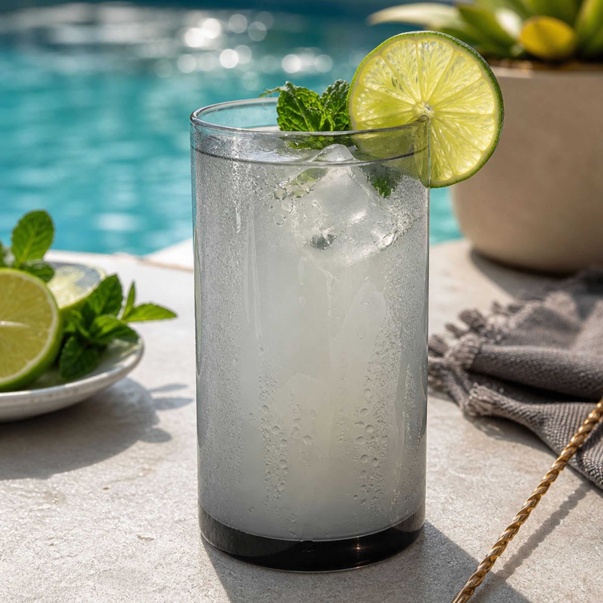 Vetri 16 oz Gray Beverage Glass - 3" x 3" x 5 1/2" - 6 count box