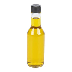 Vetri 5 oz Glass Woozy Bottle - with Black Cap - 1 3/4