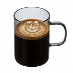 Forma Professional 7 oz Gray Glass Coffee Mug - Borosilicate, with Handle - 2 1/2