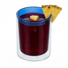 Forma Professional 9 oz Blue Glass Tumbler - Double Wall, Borosilicate - 3 1/4