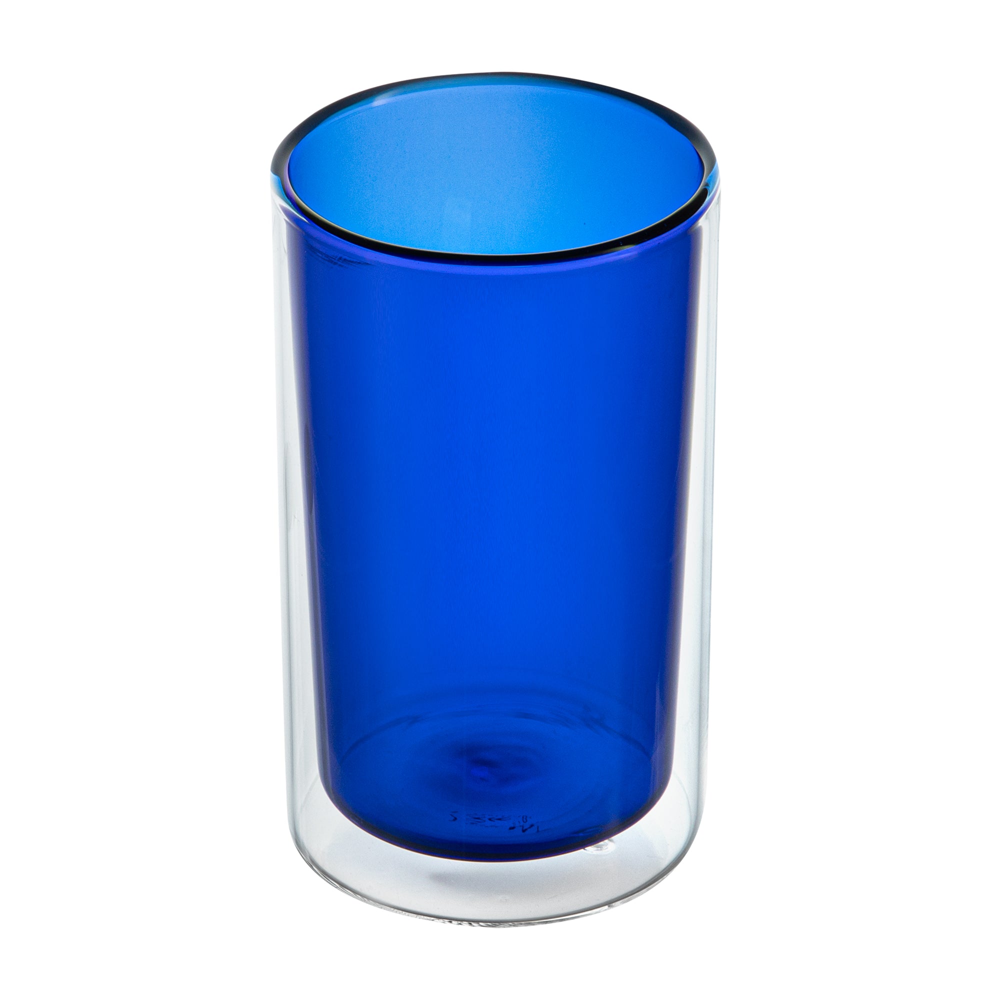Forma Professional 14 oz Blue Glass Tumbler - Double Wall, Borosilicate - 3 1/4" x 3 1/4" x 5 1/4" - 12 count box