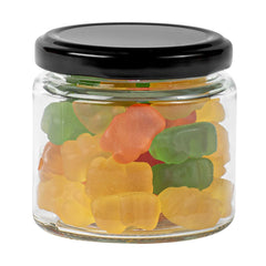 Vetri 6 oz Clear Glass Jar - with Black Metal Lid - 2 1/2
