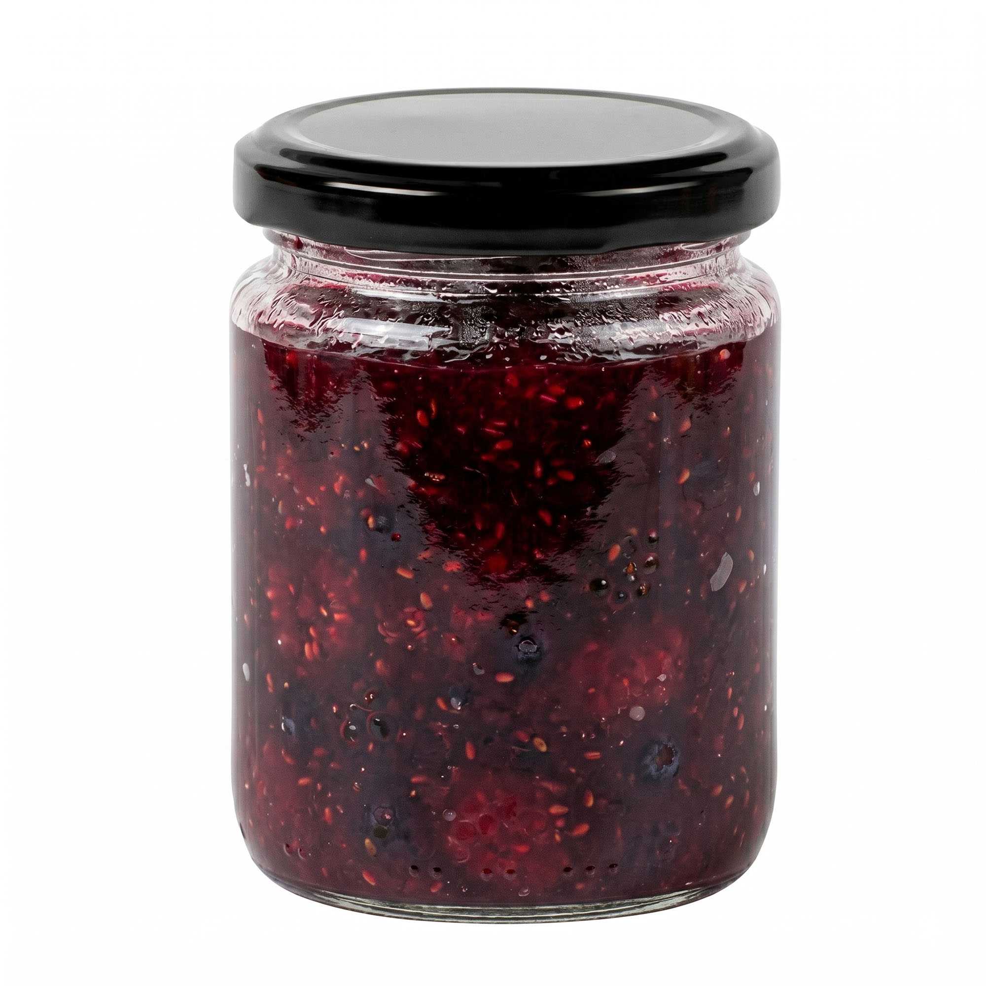 Vetri 8 oz Clear Glass Jar - with Black Metal Lid - 2 3/4" x 2 3/4" x 3 3/4" - 100 count box