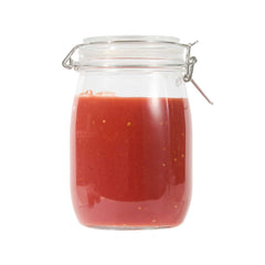 Vetri 37 oz Hinge Top Clear Glass Storage Jar - 16 count box