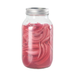 Vetri 32 oz Quart Regular Mouth Glass Canning / Mason Jar - with Silver Metal Lid and Band - 40 count box