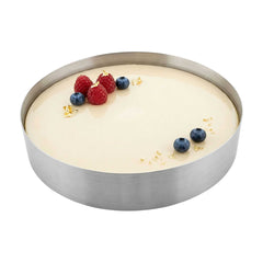 Pastry Tek Round Silver Stainless Steel Pastry Ring Mold - 12