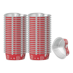 Pastry Tek 3 oz Heart Happy Hour Aluminum Baking Cup - with Plastic Dome Lid - 3 1/2