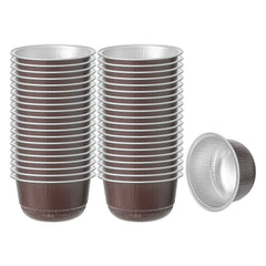 Pastry Tek 5 oz Round Coffee Aluminum Baking Cup - with Plastic Dome Lid - 3 1/4