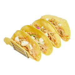 Met Lux Rectangle Silver Stainless Steel Quattro Taco Rack Stand - 4 Tacos - 7